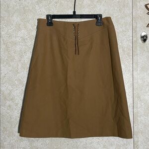J. Crew Brown Wool Blend Midi A-Line Skirt Size 8